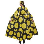 Women's Balloon Sleeve Maxi Wrap Dress -- FI-6203