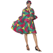 Women's Wide Short Jacket with Ruffle Sleeves -- FI-3133