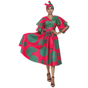 Women's Frill Sleeve Crop Top and Short Skirt Set -- FI-4036