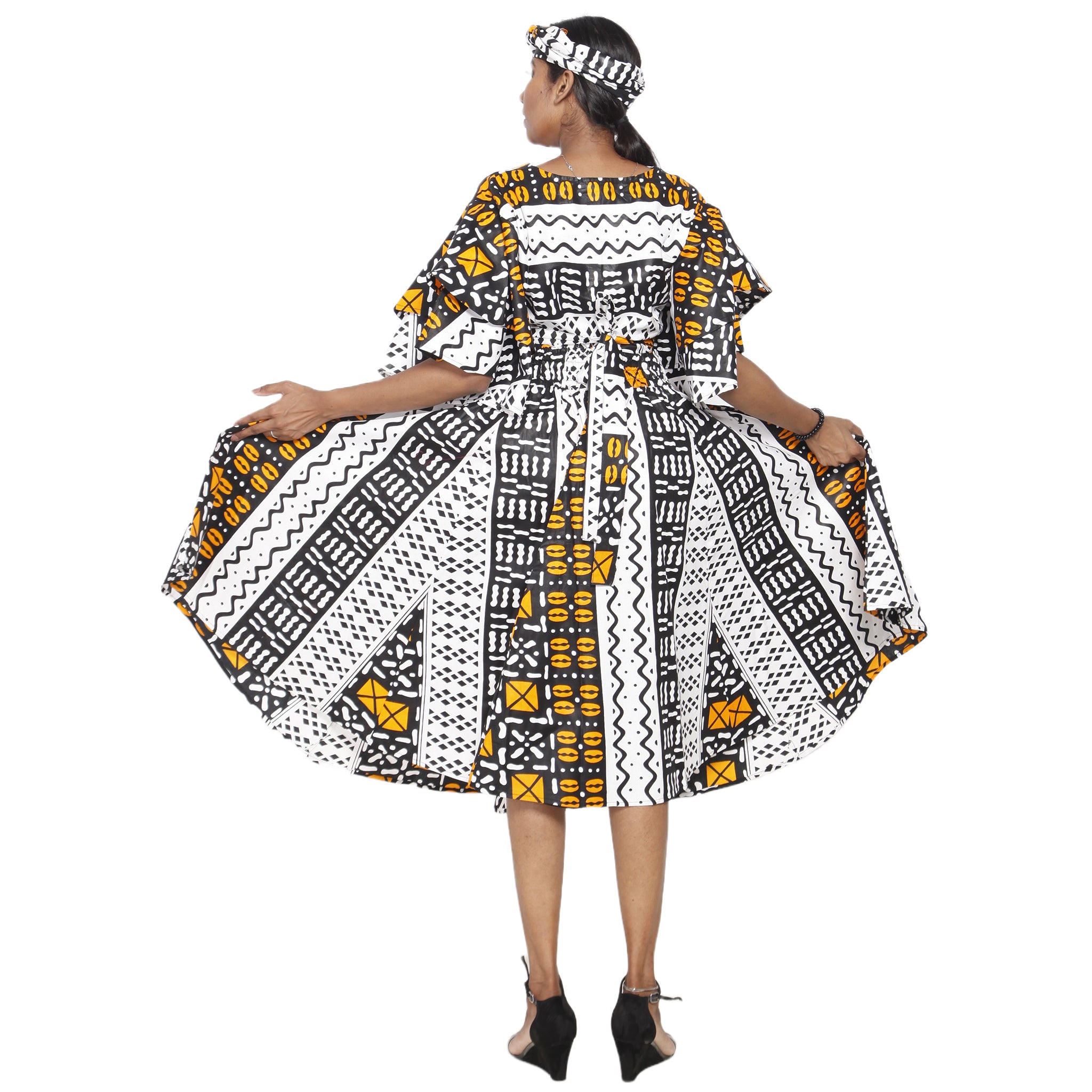 Women's Frill Sleeve Crop Top and Short Skirt Set -- FI-4036
