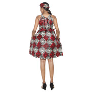 Women's African Print Halter Mini Dress -- FI-P286