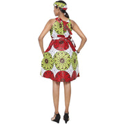 Women's African Print Halter Mini Dress -- FI-P286