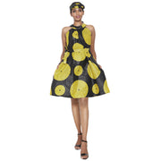 Women's African Print Halter Mini Dress -- FI-P286