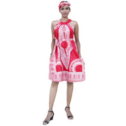 Women's Dashiki Halter Neck Mini Dress -- FI-286
