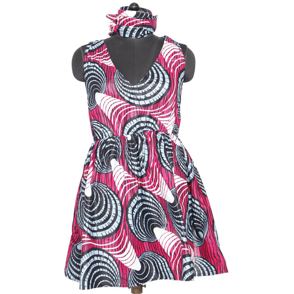 Women's Criss Cross Back Halter Neck Dress - FI-2073