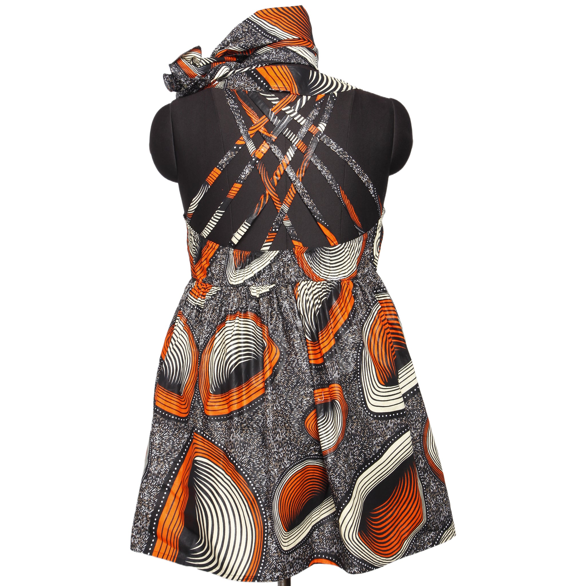 Women's Criss Cross Back Halter Neck Dress - Fi-2073 Women's Criss Cross Back Halter Neck Dress - Fi-2073