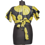Women's Flared Short Sleeve Cropped Top with Tie Back -- FI-2037