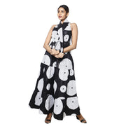 Women's Collar Neck Maxi Dress with Hat -- FI-3028L With Hat