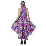 Women's Halter Hi-Low Dress with Buttons -- FI-3134