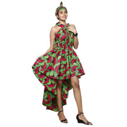 Women's Halter Neck Hi-Low Dress -- FI-3135