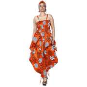 Women's African Print Sleeveless Peplum Top and Jogger Pants Set -- FI-4042