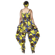 Women's African Print Sleeveless Peplum Top and Jogger Pants Set -- FI-4042