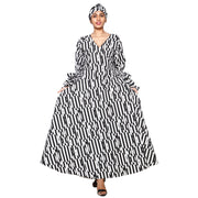 Women's Poly-Cotton Wrap Dress with Ruffle Sleeves -- FI-80FS