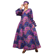 Women's Poly-Cotton Wrap Dress with Ruffle Sleeves -- FI-80FS