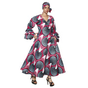Women's Tiered Frill Sleeve Wrap Dress - FI-70