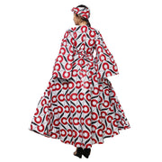 Women's African Printed Long Sleeve Wrap Maxi Dress -- FI-56 FS