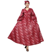 Women's African Printed Long Sleeve Wrap Maxi Dress -- FI-56 FS