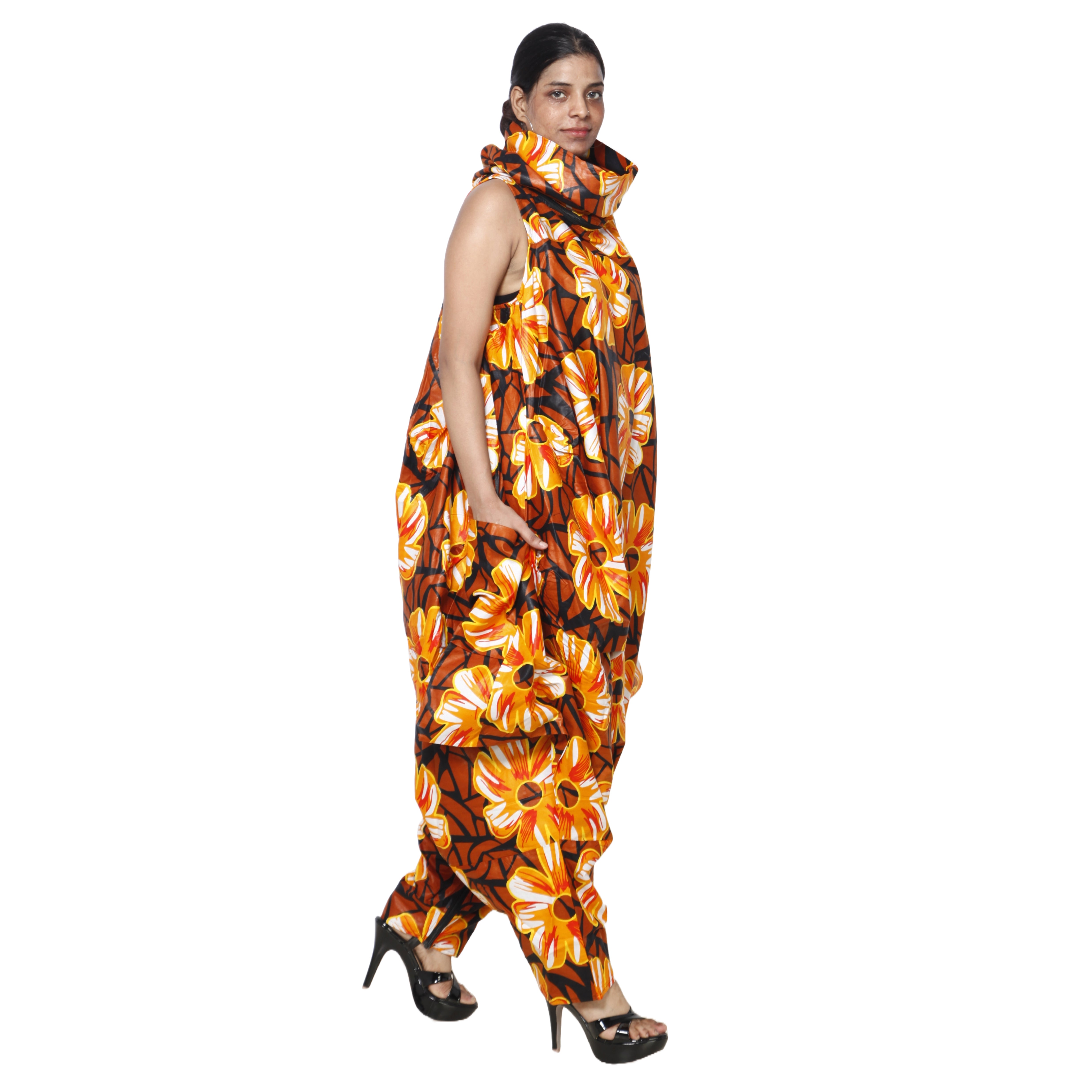 Women's African Printed Romper Style Outfit -- FI-3053P