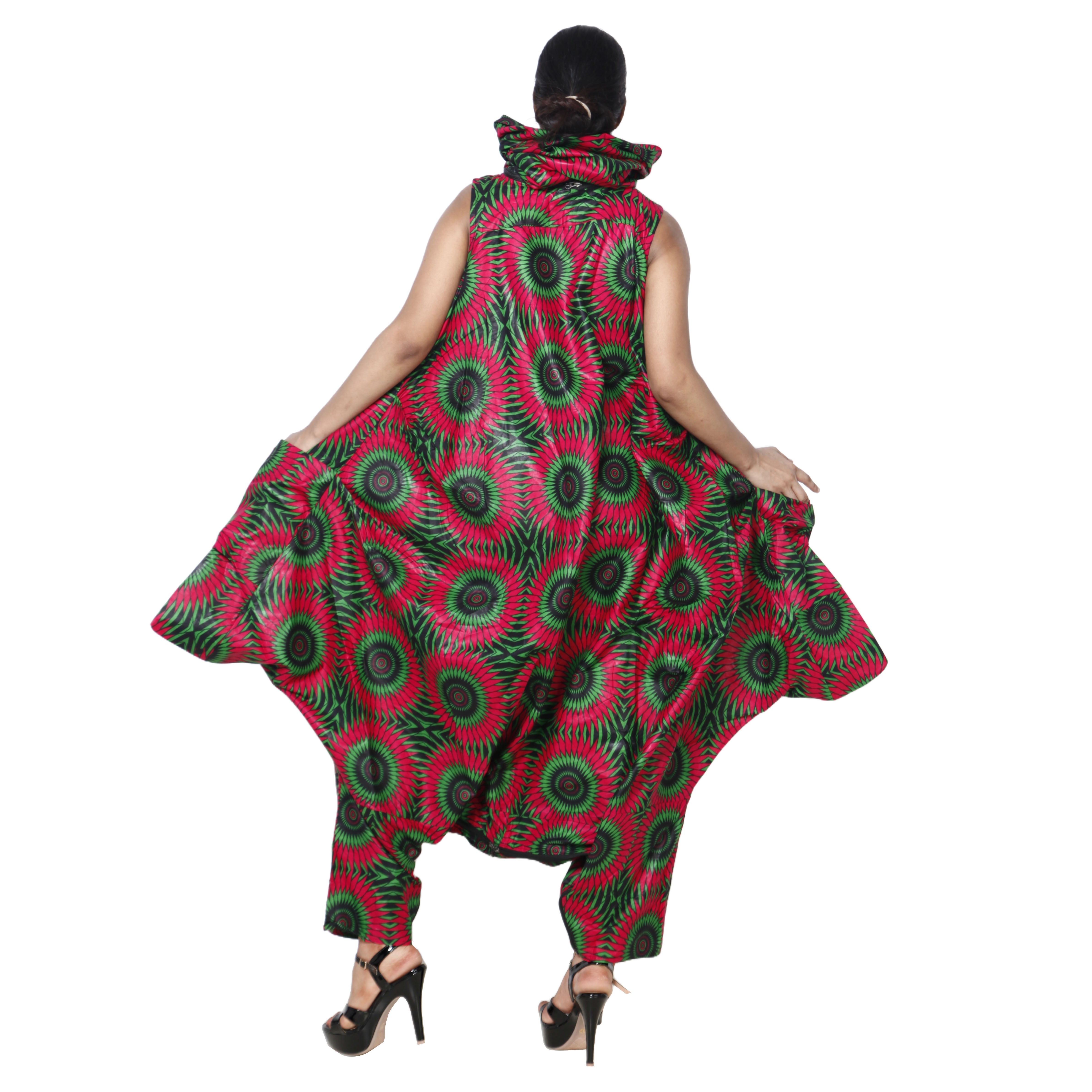 Women's African Printed Romper Style Outfit -- FI-3053P