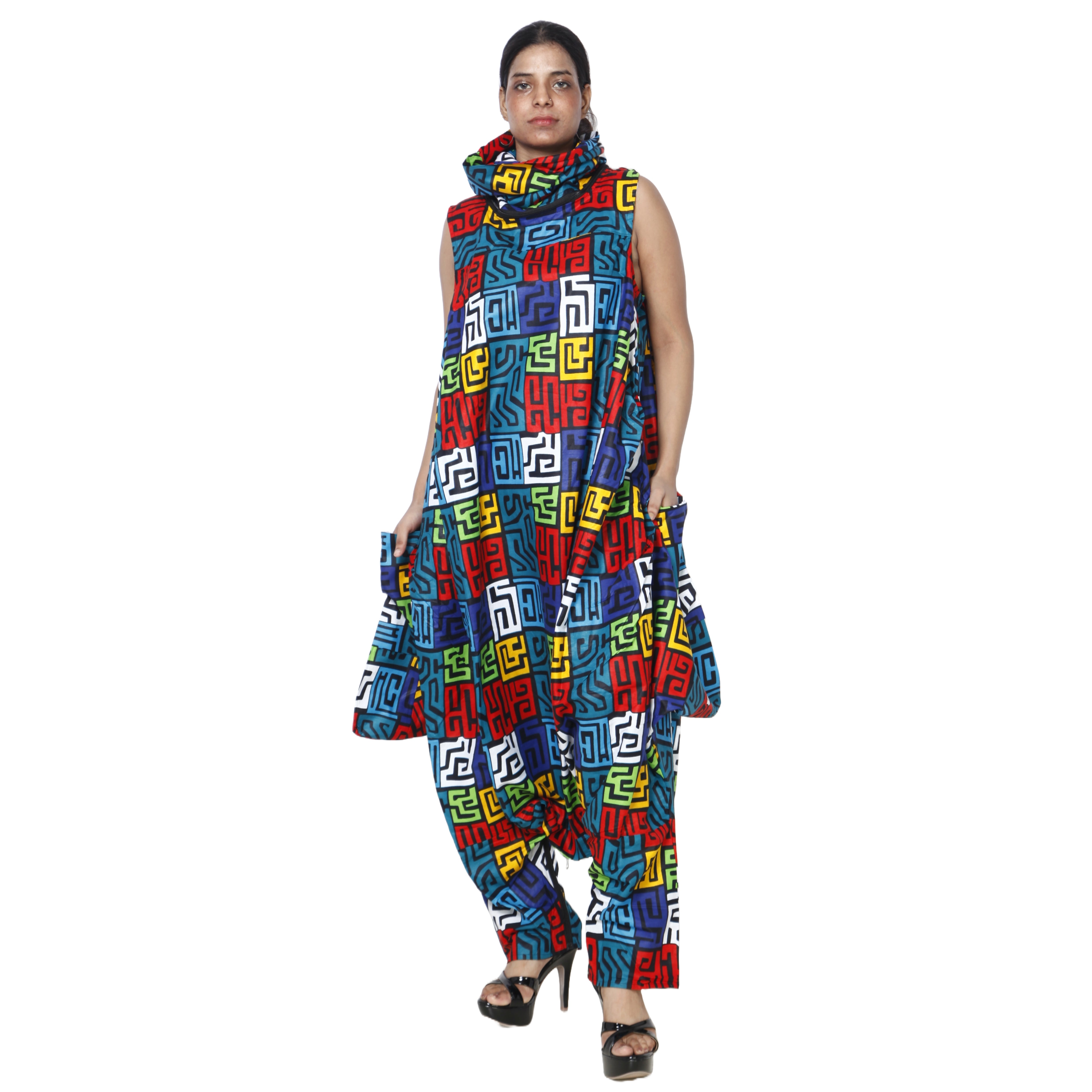 Women's African Printed Romper Style Outfit -- FI-3053P