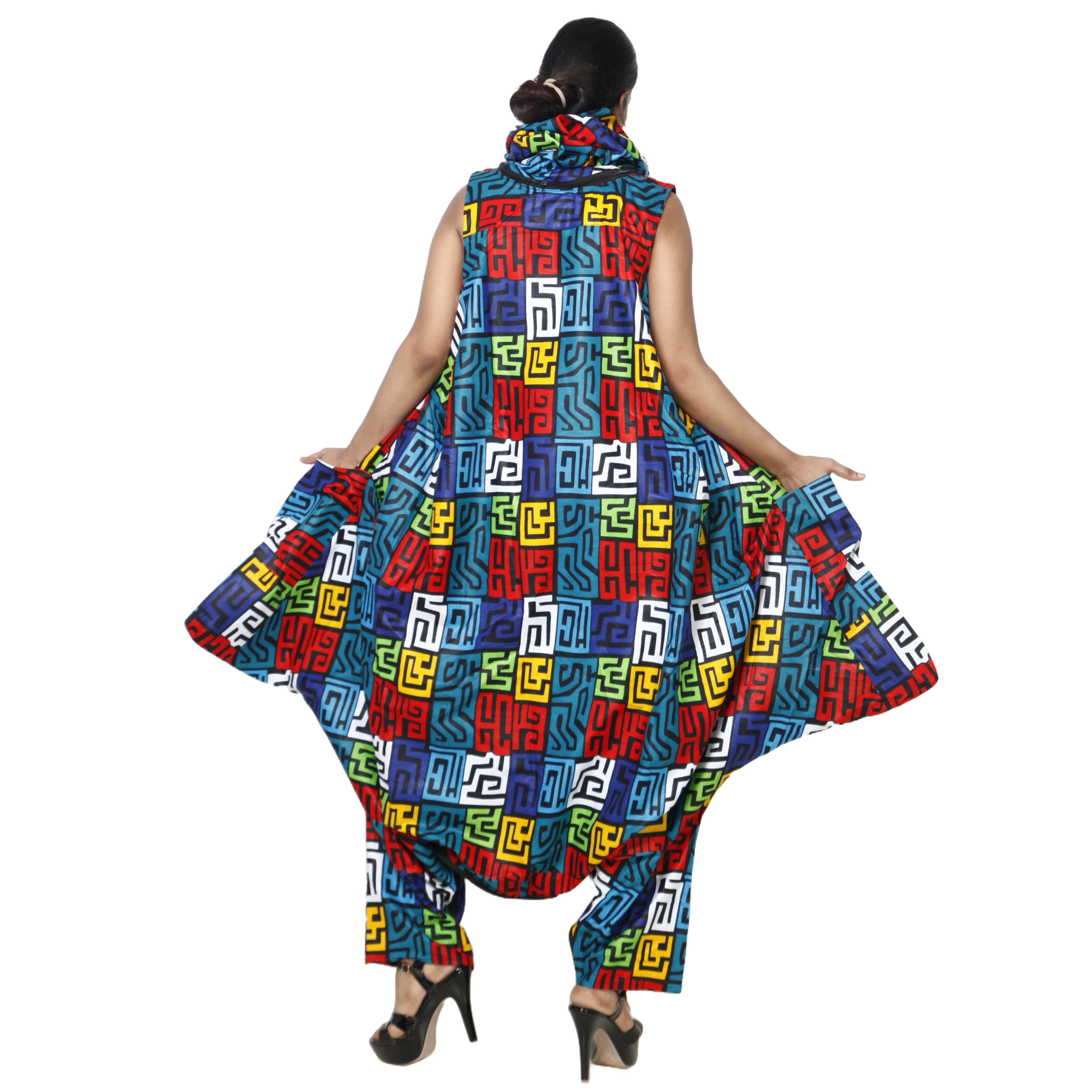 Women's African Printed Romper Style Outfit -- FI-3053P