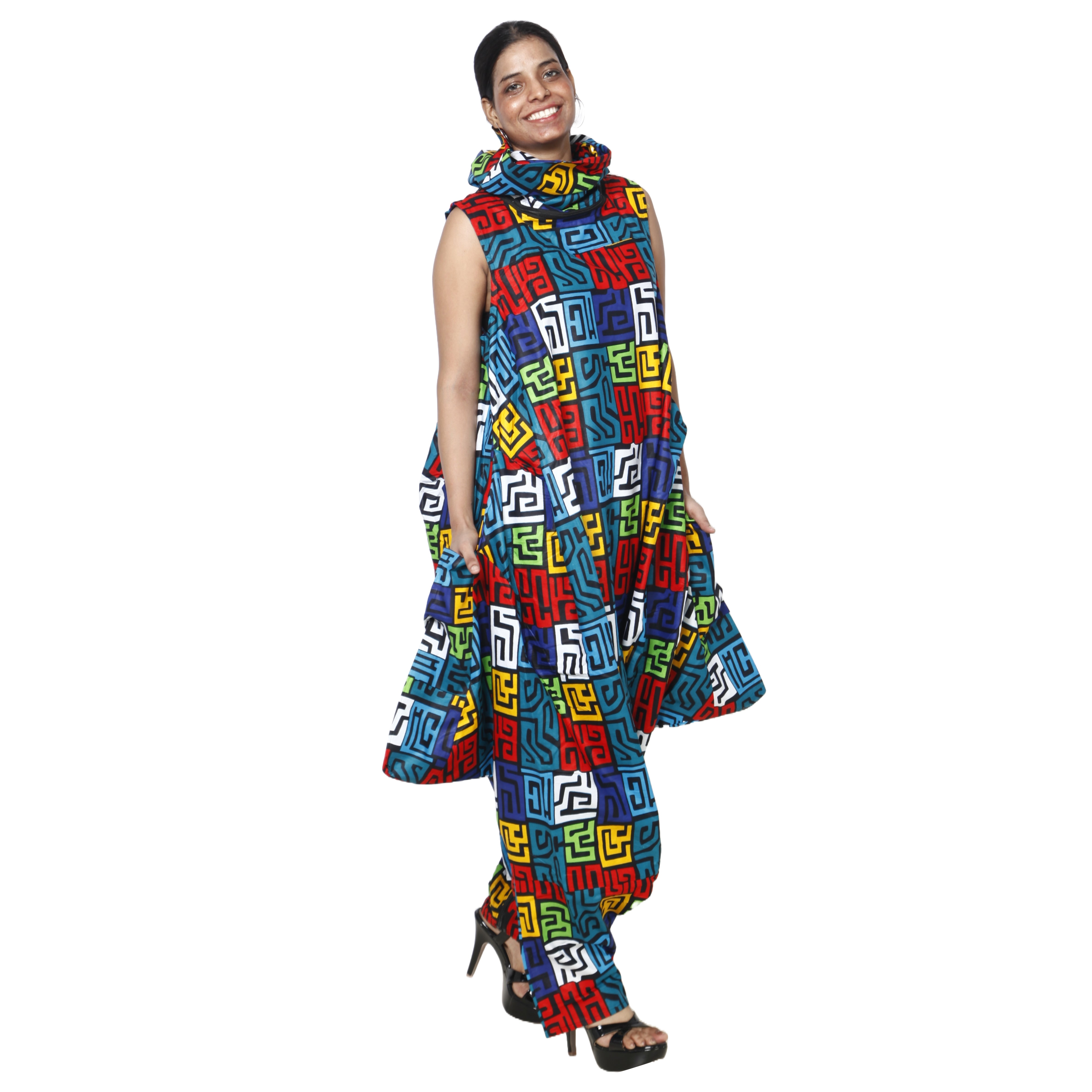 Women's African Printed Romper Style Outfit -- FI-3053P