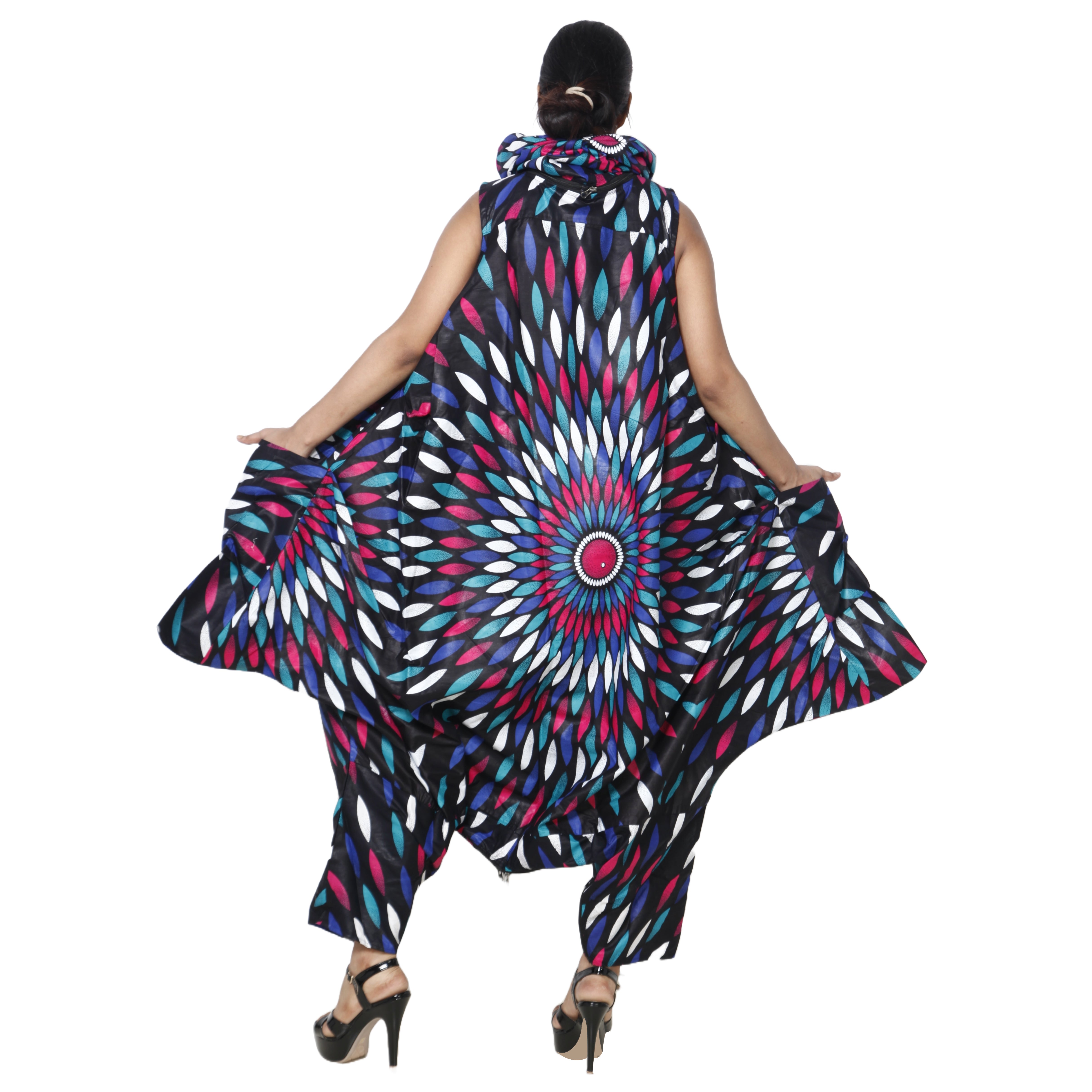 Women's African Printed Romper Style Outfit -- FI-3053P