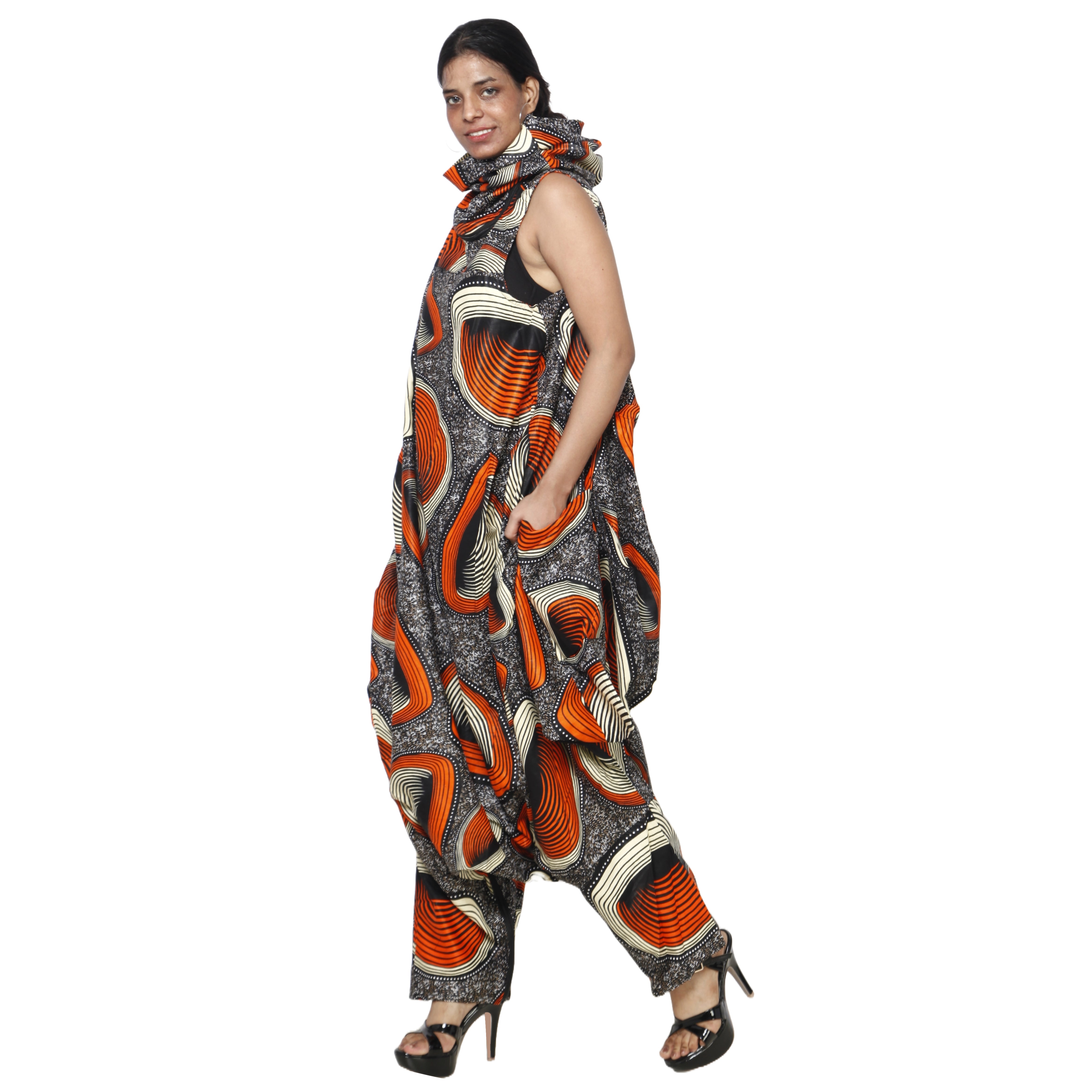 Women's African Printed Romper Style Outfit -- FI-3053P