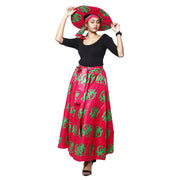 Women's Printed Long Skirt with Matching Scarf and Hat -- FI-32
