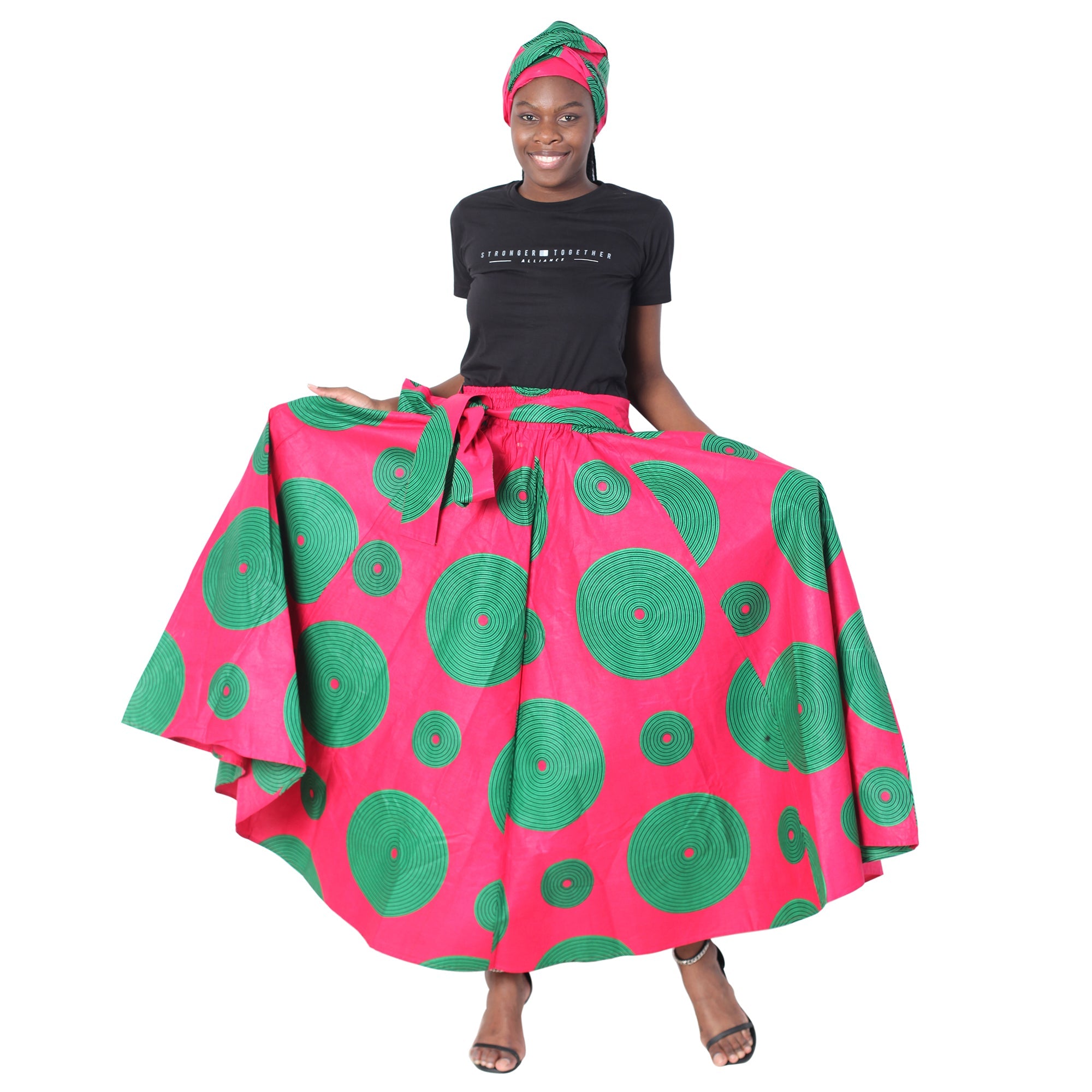 Women's African Printed Long Maxi Skirt -- FI-32