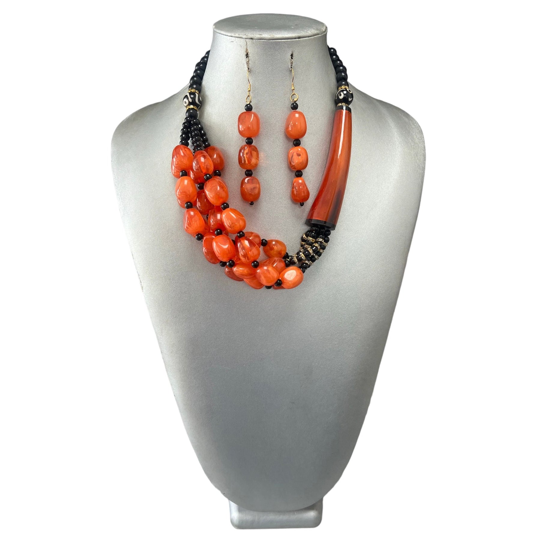 Women's Beaded Wooden Necklace Set -- Jewelry 55