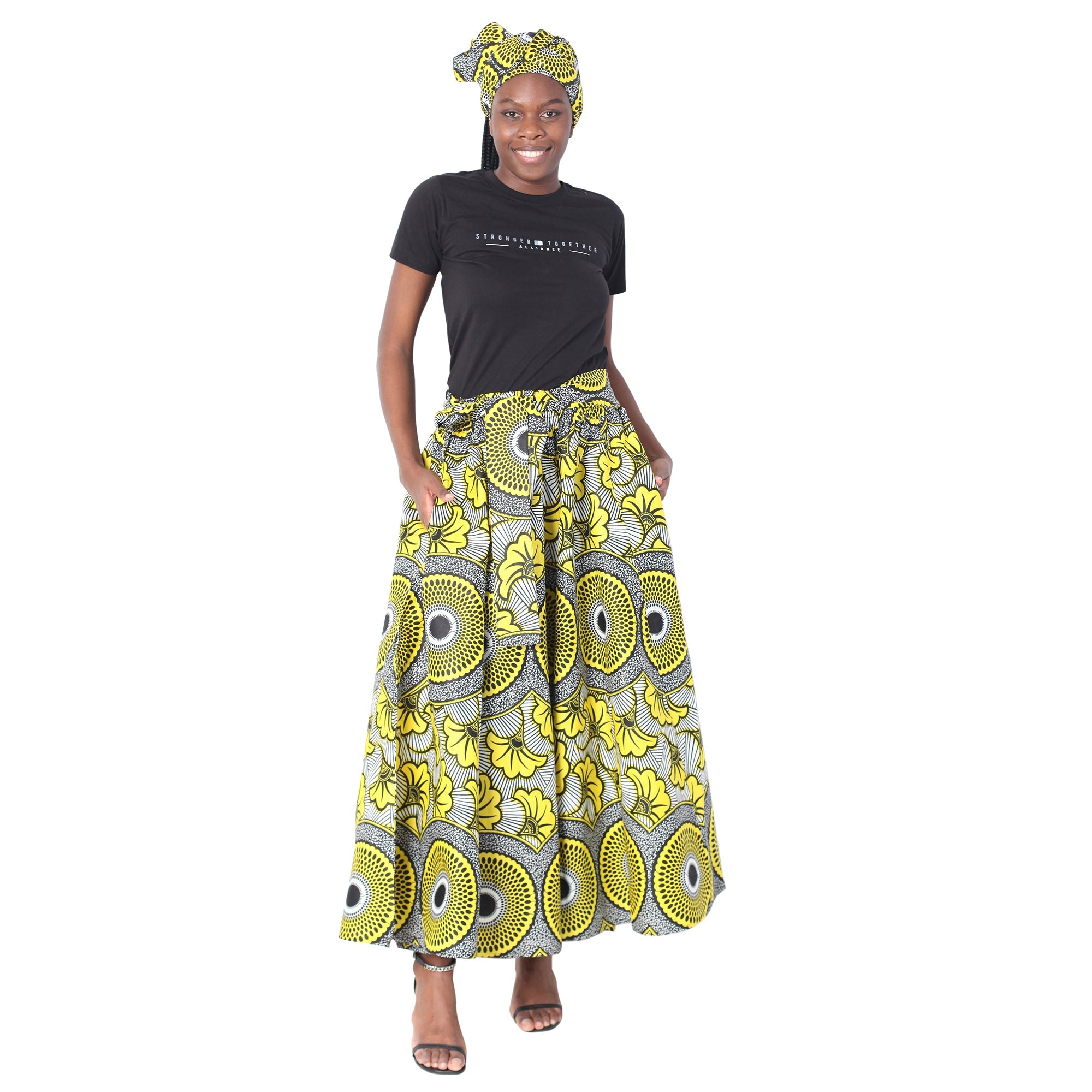 Women's African Printed Long Maxi Skirt -- FI-32