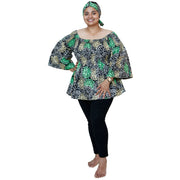Women's African Off Shoulder Peplum Tunic -- FI-2039