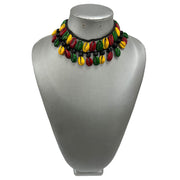 Women's 2 Strand Rasta Cowrie Shell Necklace ONLY