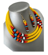 Women's 3 Layer Beaded Necklace Set with Bracelet
