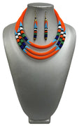 Women's 3 Layer Beaded Necklace Set with Bracelet