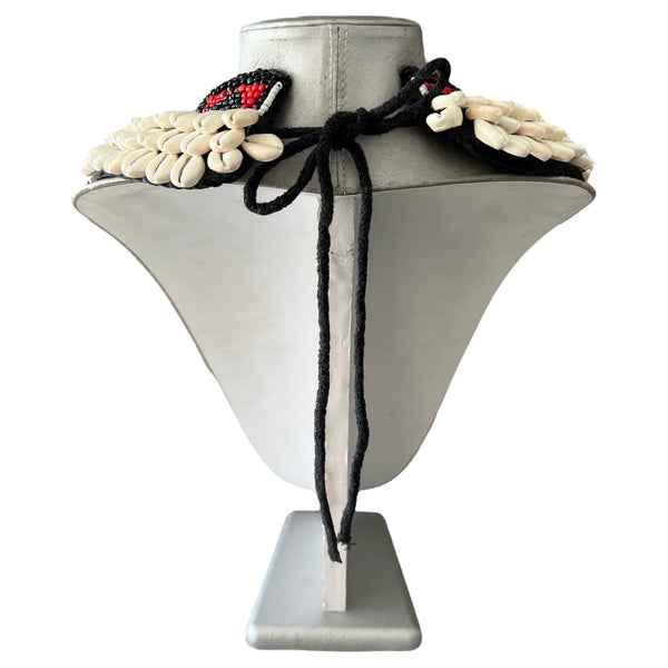 Women's African Cowrie Shell Red Tribal Necklace Set -- Jewelry 50