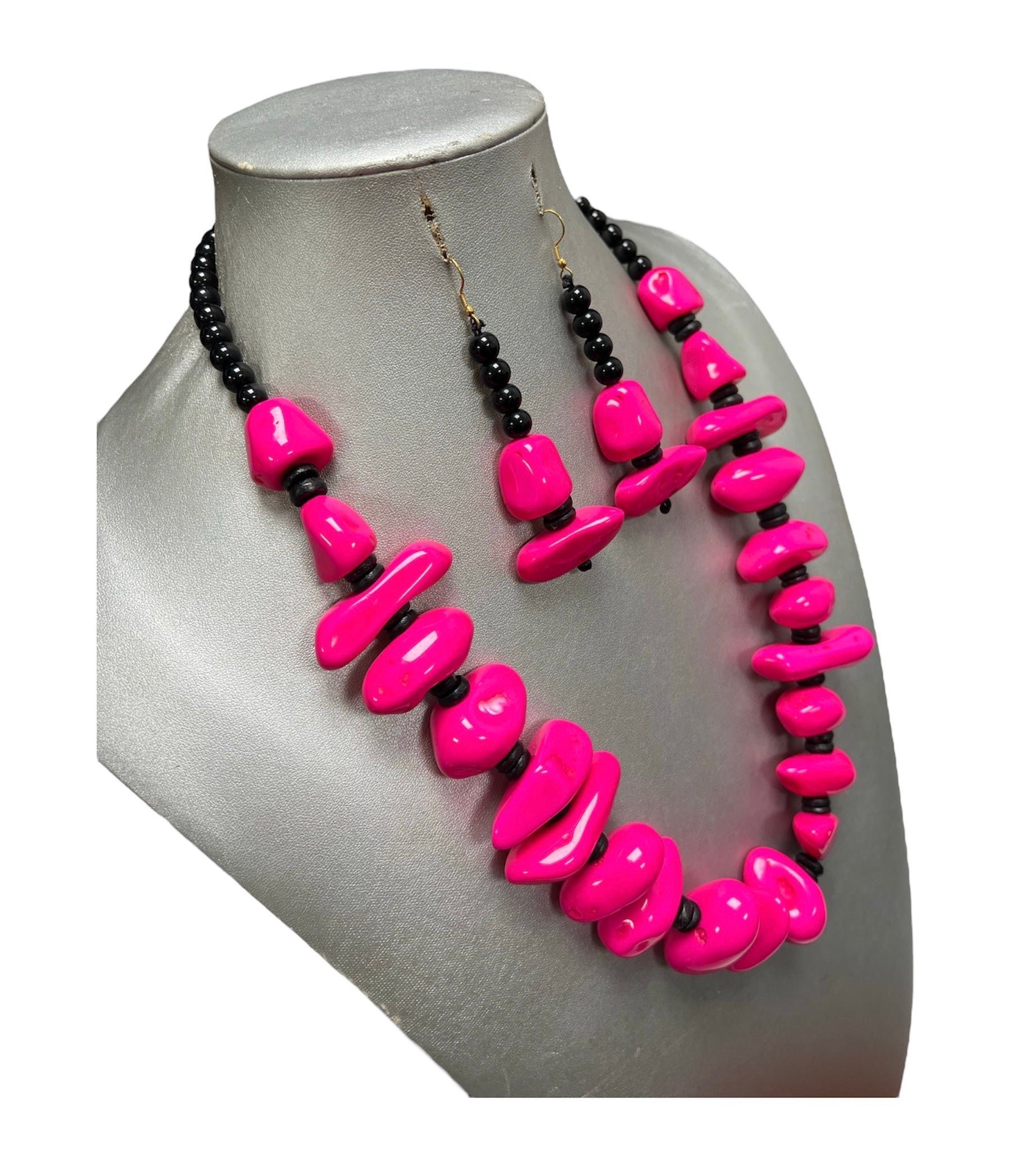 Women's African Solid Color Beaded Necklace Set -- Jewelry 53