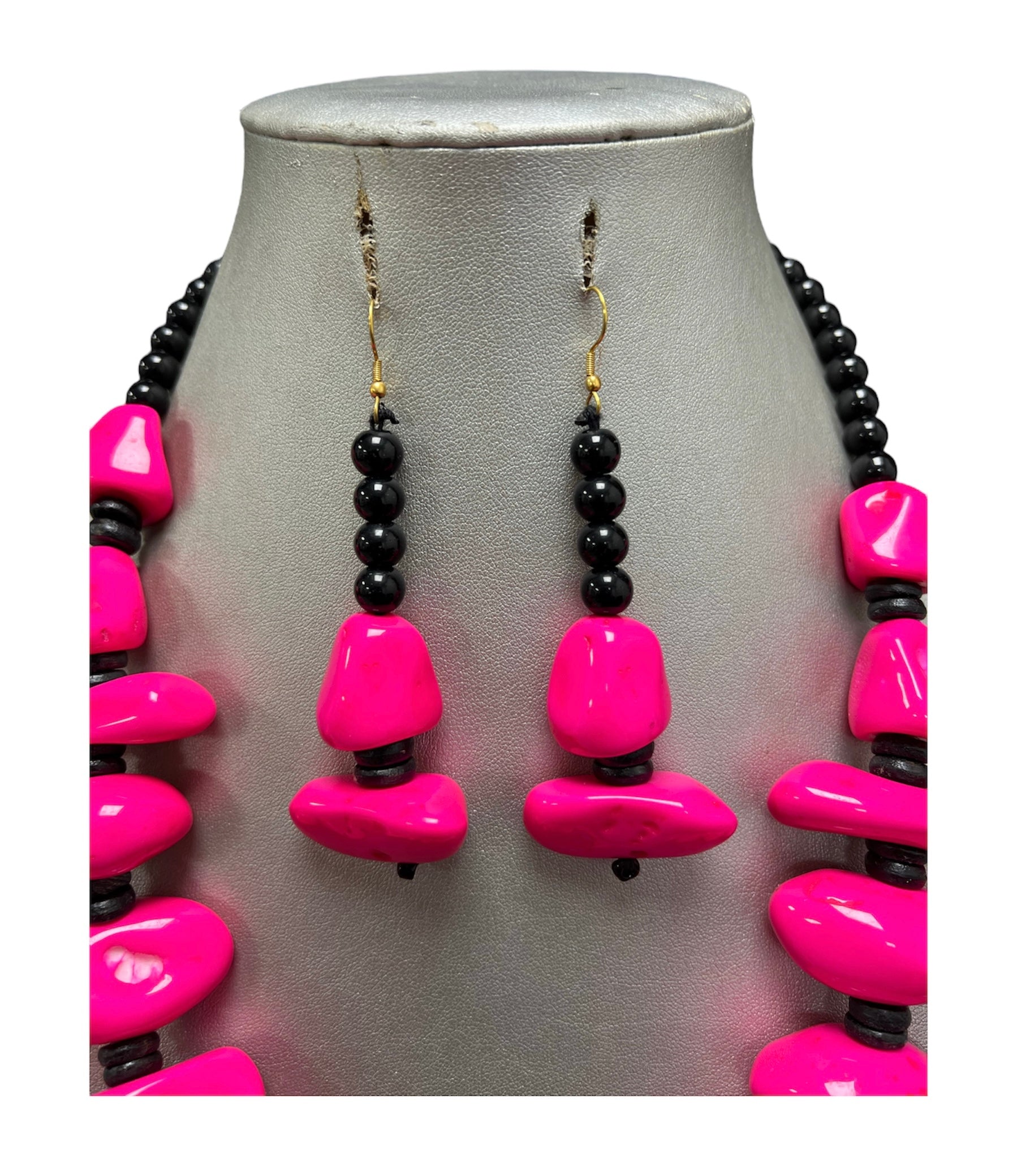 Women's African Solid Color Beaded Necklace Set -- Jewelry 53