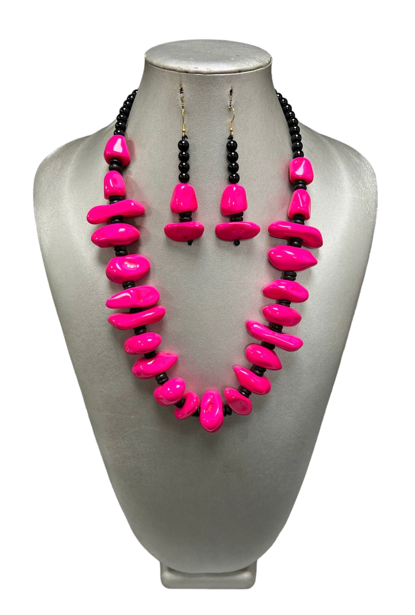 Women's African Solid Color Beaded Necklace Set -- Jewelry 53