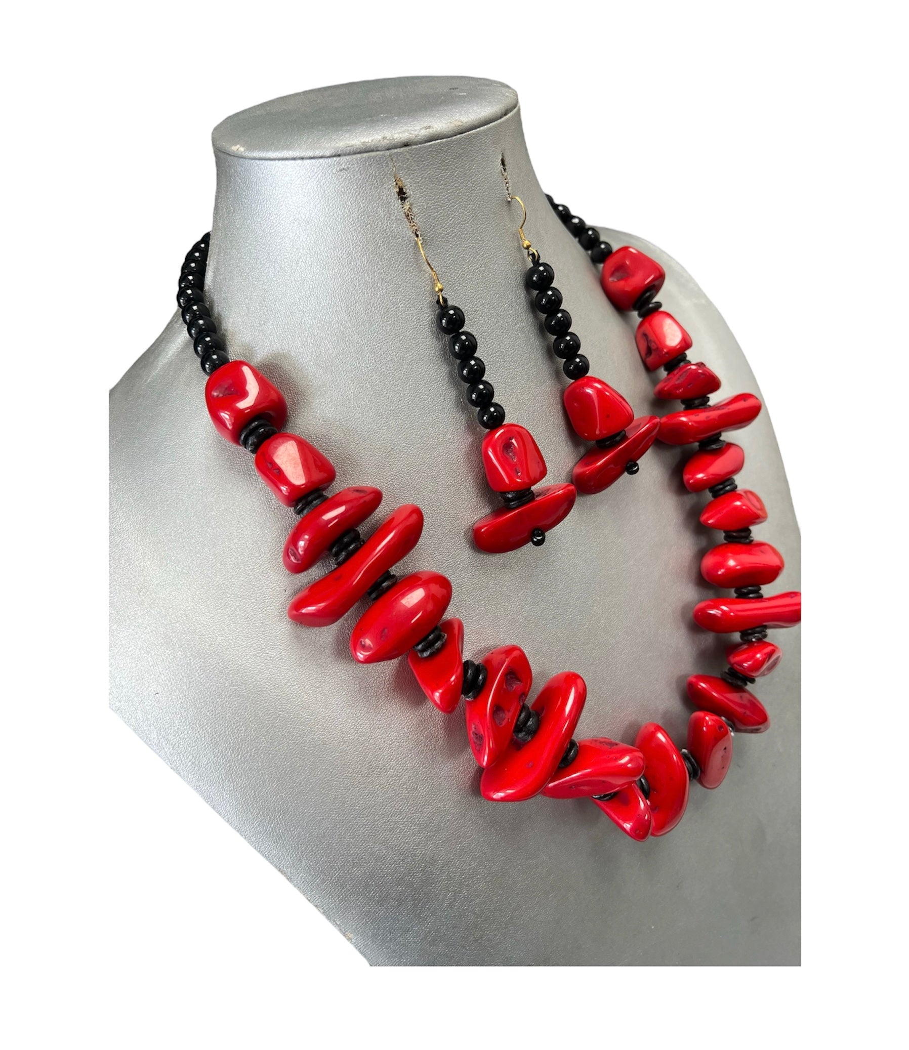 Women's African Solid Color Beaded Necklace Set -- Jewelry 53