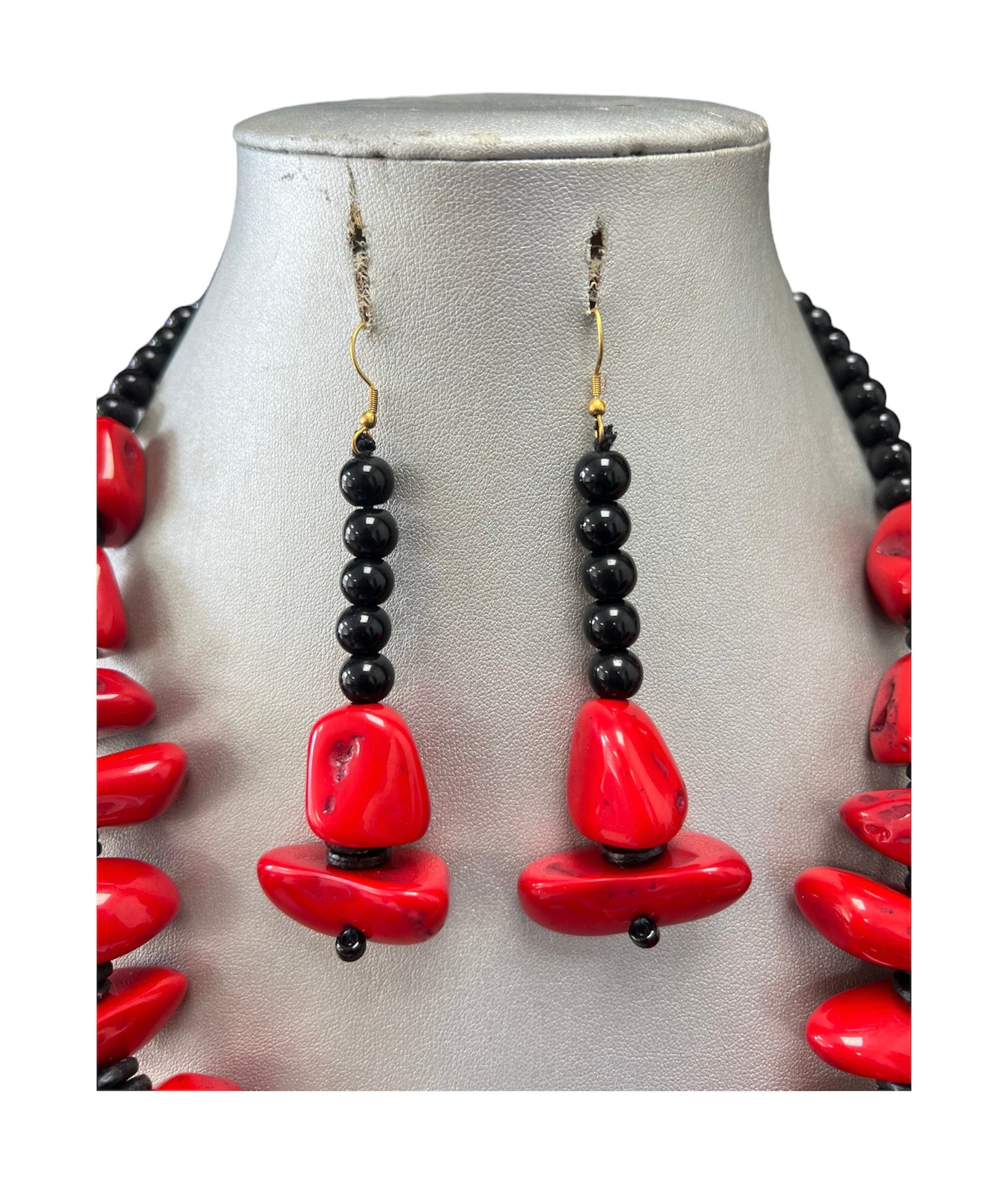 Women's African Solid Color Beaded Necklace Set -- Jewelry 53