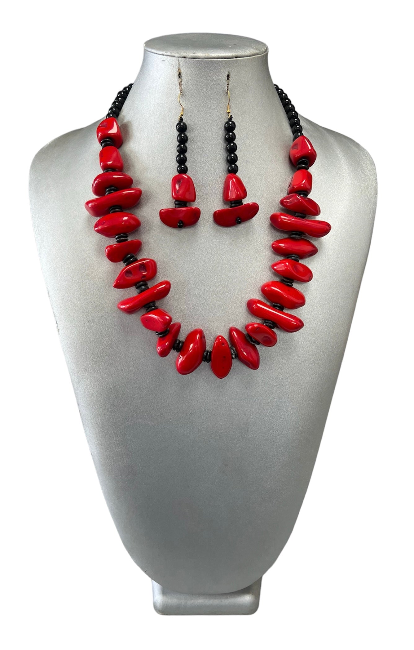 Women's African Solid Color Beaded Necklace Set -- Jewelry 53