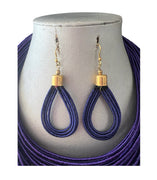 Women's Solid Multiple Layer Necklace and Earring Set