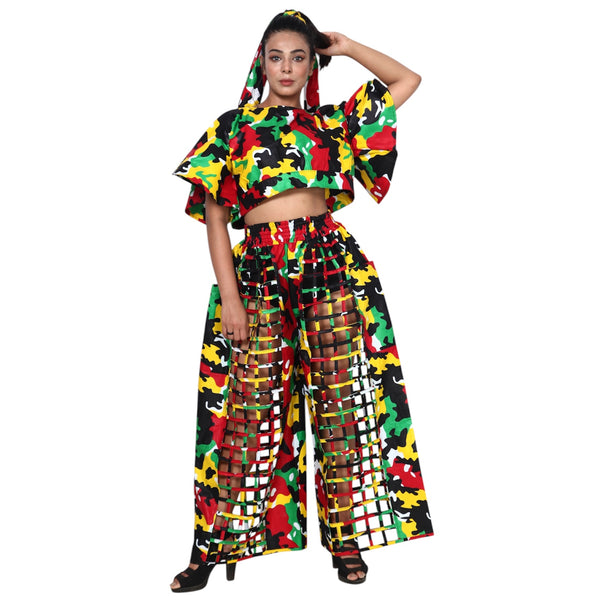 Cropped Top and Cage Pants Set -- FI-2037 and ST117