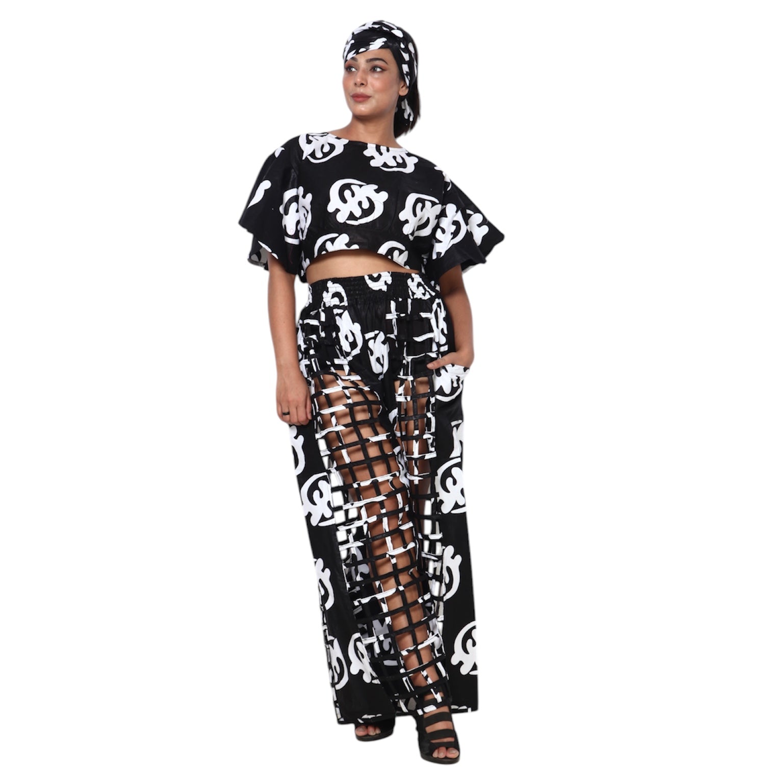 Cropped Top and Cage Pants Set -- FI-2037 and ST117