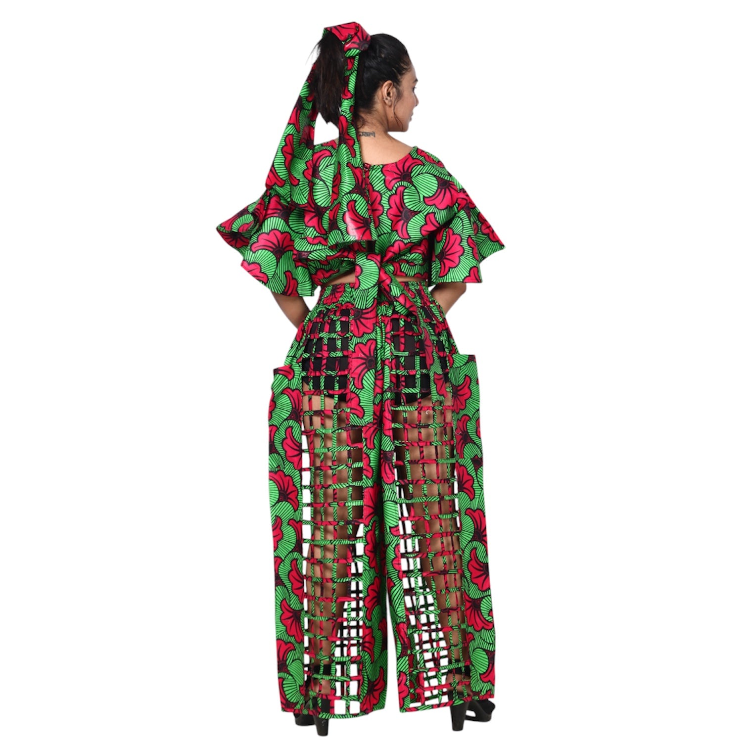 Cropped Top and Cage Pants Set -- FI-2037 and ST117