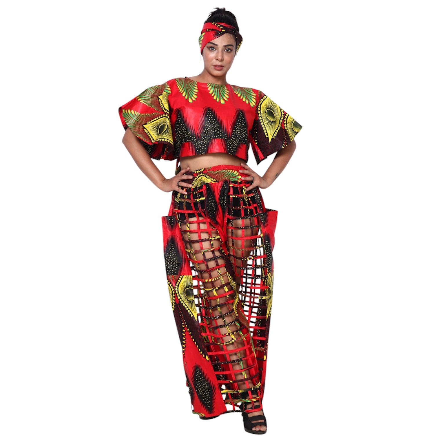 Cropped Top and Cage Pants Set -- FI-2037 and ST117