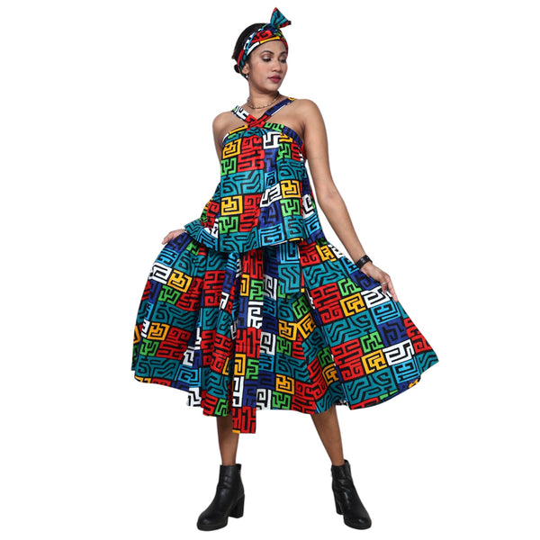 Halter Top and Midi Skirt Set -- FI-4045