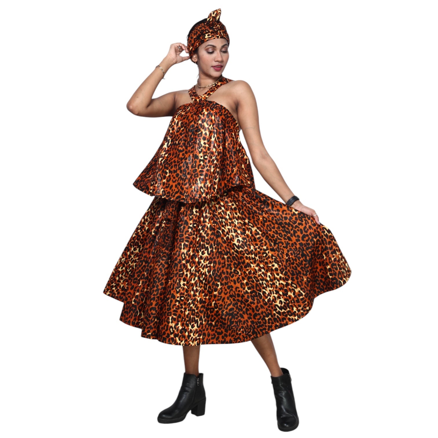 Halter Top and Midi Skirt Set -- FI-4045